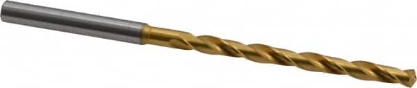OSG - 5/32" 130° Cobalt Jobber Drill - TiN Finish, Right Hand Cut, Spiral Flute, Straight Shank, 3-7/16" OAL, Standard Point - Americas Industrial Supply