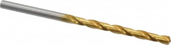 OSG - 3/16" 130° Cobalt Jobber Drill - TiN Finish, Right Hand Cut, Spiral Flute, Straight Shank, 3-3/4" OAL, Standard Point - Americas Industrial Supply