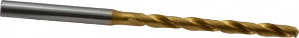 OSG - 13/64" 130° Cobalt Jobber Drill - TiN Finish, Right Hand Cut, Spiral Flute, Straight Shank, 4-1/4" OAL, Standard Point - Americas Industrial Supply