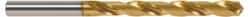 OSG - Letter J 130° Cobalt Jobber Drill - TiN Finish, Right Hand Cut, Spiral Flute, Straight Shank, 4-11/16" OAL, Standard Point - Americas Industrial Supply