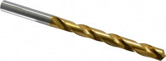 OSG - 3/8" 130° Cobalt Jobber Drill - TiN Finish, Right Hand Cut, Spiral Flute, Straight Shank, 5-7/16" OAL, Standard Point - Americas Industrial Supply