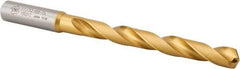 OSG - 17/32" 130° Cobalt Jobber Drill - TiN Finish, Right Hand Cut, Spiral Flute, Straight Shank, 7-3/16" OAL, Standard Point - Americas Industrial Supply