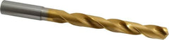 OSG - 11/16" 130° Cobalt Jobber Drill - TiN Finish, Right Hand Cut, Spiral Flute, Straight Shank, 8-9/32" OAL, Standard Point - Americas Industrial Supply