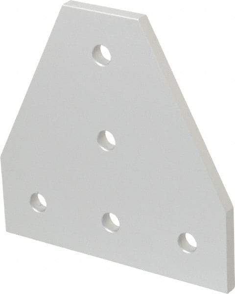 80/20 Inc. - 4-1/2" Wide, 4-1/2" High, Open Shelving 5 Hole Tee Plate - Aluminum, Use with Series 15 & Bolt Kit 3320 or 3325 - Americas Industrial Supply