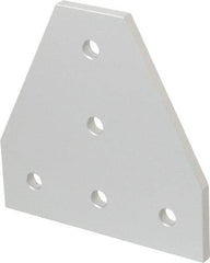 80/20 Inc. - 4-1/2" Wide, 4-1/2" High, Open Shelving 5 Hole Tee Plate - Aluminum, Use with Series 15 & Bolt Kit 3320 or 3325 - Americas Industrial Supply