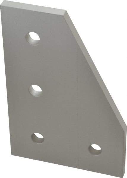 80/20 Inc. - 3" Wide, 4-1/2" High, Open Shelving 4 Hole 90° Angled Plate - Aluminum, Use with Series 15 & Bolt Kit 3320 or 3325 - Americas Industrial Supply