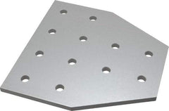 80/20 Inc. - 6" Wide, 6" High, Open Shelving 12 Hole Tee Plate - Aluminum, Use with Series 15 & Bolt Kit 3320 or 3325 - Americas Industrial Supply