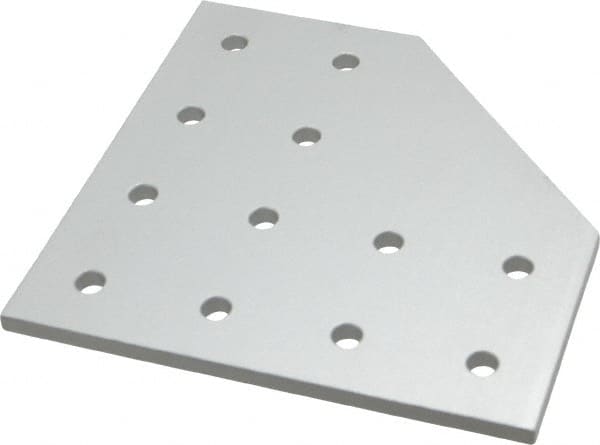 80/20 Inc. - 6" Wide, 6" High, Open Shelving 12 Hole 90° Angled Joining Plate - Aluminum, Use with Series 15 & Bolt Kit 3320 or 3325 - Americas Industrial Supply