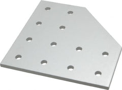 80/20 Inc. - 6" Wide, 6" High, Open Shelving 12 Hole 90° Angled Joining Plate - Aluminum, Use with Series 15 & Bolt Kit 3320 or 3325 - Americas Industrial Supply