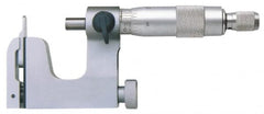 Value Collection - 0 to 25 mm Range, Carbide Face, Satin Chrome Coated, Mechanical Multi Anvil Micrometer - Friction Thimble, 0.01 mm Graduation - Americas Industrial Supply