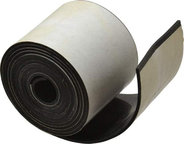 Made in USA - 1/16" Thick x 2" Wide x 60" Long, Adhesive Backed Buna-N Rubber Strip - Stock Length, 70 Shore A Durometer, 2,500 psi Tensile Strength, -20 to 170°F, Black - Americas Industrial Supply