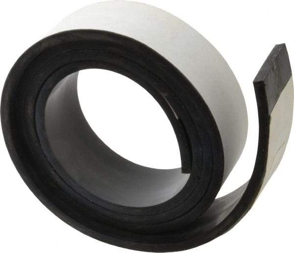 Made in USA - 1/4" Thick x 2" Wide x 60" Long, Adhesive Backed Buna-N Rubber Strip - Stock Length, 70 Shore A Durometer, 2,500 psi Tensile Strength, -20 to 170°F, Black - Americas Industrial Supply