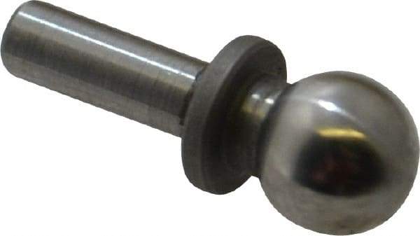 Gibraltar - 1/4" Ball Diam, 1/8" Shank Diam, Steel Inspection Tooling Ball - Slip-Fit Shank, 9/16" Ball Center to Shank Bottom, 0.2" Ball Center to Shoulder Bottom, with Shoulder - Americas Industrial Supply