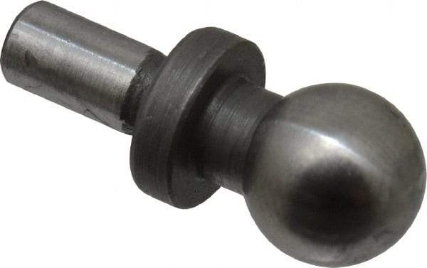 Gibraltar - 6mm Ball Diam, 3mm Shank Diam, Steel Inspection Tooling Ball - Press-Fit Shank, 12mm Ball Center to Shank Bottom, 6mm Ball Center to Shoulder Bottom, with Shoulder - Americas Industrial Supply