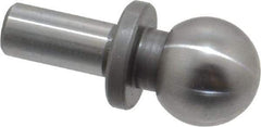 Gibraltar - 1/2" Ball Diam, 1/4" Shank Diam, Steel Inspection Tooling Ball - Slip-Fit Shank, 15/16" Ball Center to Shank Bottom, 0.4" Ball Center to Shoulder Bottom, with Shoulder - Americas Industrial Supply