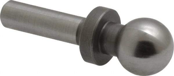 Gibraltar - 1/2" Ball Diam, 1/4" Shank Diam, Steel Inspection Tooling Ball - Slip-Fit Shank, 1-3/8" Ball Center to Shank Bottom, 1/2" Ball Center to Shoulder Bottom, with Shoulder - Americas Industrial Supply