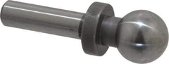 Gibraltar - 1/2" Ball Diam, 1/4" Shank Diam, Steel Inspection Tooling Ball - Press-Fit Shank, 1-3/8" Ball Center to Shank Bottom, 1/2" Ball Center to Shoulder Bottom, with Shoulder - Americas Industrial Supply