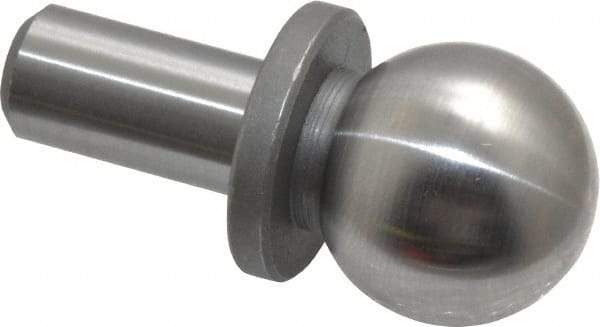 Gibraltar - 3/4" Ball Diam, 3/8" Shank Diam, Steel Inspection Tooling Ball - Slip-Fit Shank, 1-1/4" Ball Center to Shank Bottom, 1/2" Ball Center to Shoulder Bottom, with Shoulder - Americas Industrial Supply