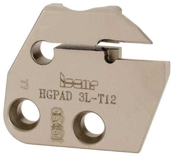 Iscar - 3" Groove Width, 12mm Max Depth of Cut, Left Hand Cut, HGPAD Indexable Grooving Blade - GRIP 3.., HGN.. 3.. Insert Style, Series Heli-Grip - Americas Industrial Supply