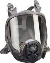 3M - Series 6000DIN, Size S Full Face Respirator - 4-Point Suspension, Bayonet & DIN Connection - Americas Industrial Supply
