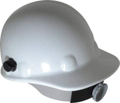 Fibre-Metal - ANSI Type I, Class G Rated, 8-Point, Ratchet Adjustment Hard Hat - Size 6-1/2 to 8, White, Standard Brim - Americas Industrial Supply