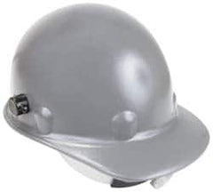 Fibre-Metal - ANSI Type I, Class G Rated, 8-Point, Ratchet Adjustment Hard Hat - One Size Fits Most, Gray, Standard Brim - Americas Industrial Supply