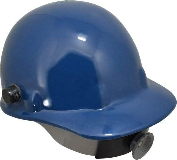 Fibre-Metal - ANSI Type I, Class G Rated, 8-Point, Ratchet Adjustment Hard Hat - Size 6-1/2 to 8, Dark Blue, Standard Brim - Americas Industrial Supply