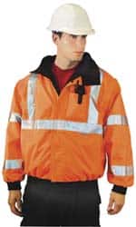 OccuNomix - Size XL General Purpose & High Visibility Jacket - Orange, Polyester, Zipper, Snaps Closure, 43 to 46" Chest - Americas Industrial Supply