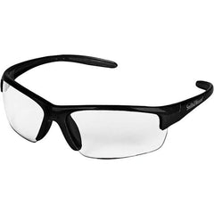 Smith & Wesson - Clear Lenses, Framed Safety Glasses - Anti-Fog, Scratch Resistant, Gunmetal Frame, Size Universal, Wrap Around - Americas Industrial Supply