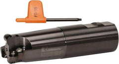 Kennametal - 1-1/2" Cutting Diam, 1-1/2" Shank Diam, 1-1/2" Max Depth of Cut, Straight Shank Indexable Copy End Mill - 3 Inserts, RD.X 12.. Insert, KDM Toolholder, Through Coolant - Americas Industrial Supply