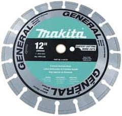 Makita - 14" Diam, 20mm Arbor Hole Diam, Wet & Dry Cut Saw Blade - Diamond-Tipped, Standard Round Arbor - Americas Industrial Supply