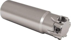 Seco - 25mm Cut Diam, 8mm Max Depth of Cut, 25mm Shank Diam, 180mm OAL, Indexable Square Shoulder End Mill - LOEX Inserts, Cylindrical Shank, 90° Lead Angle, Through Coolant, Series Square T4-08 - Americas Industrial Supply