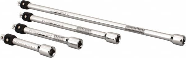 Paramount - 1/4" Drive Socket Locking Extension Set - 4 Pieces, Includes 3, 4, 6, 10" Lengths - Americas Industrial Supply