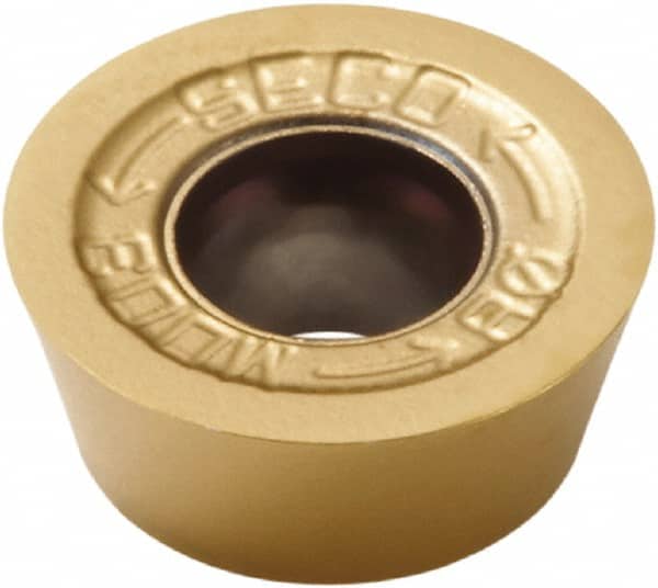 Seco - RDHW06T1M0 MD02 Grade F15M Carbide Milling Insert - TiAlN/TiN Finish, 0.086" Thick, 0.236" Inscribed Circle - Americas Industrial Supply