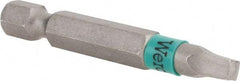 Wera - #3" Square Size Square Recess Bit - 1/4" Hex Drive, 2" OAL - Americas Industrial Supply