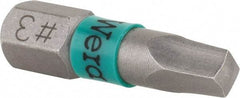 Wera - #3" Square Size Square Recess Bit - 1/4" Hex Drive, 1" OAL - Americas Industrial Supply