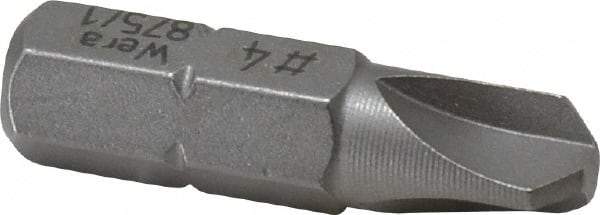 Wera - #4 Tri-Wing Bit - 1/4" Hex Drive, 1" OAL - Americas Industrial Supply