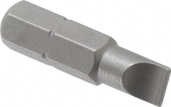 Wera - 1/4" Slotted Screwdriver Bit - 1/4" Hex Drive, 1" OAL - Americas Industrial Supply