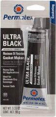 Permatex - 3.35 oz Oil Resistant Gasket Maker - -65 to 550°F, Black, Comes in Tube - Americas Industrial Supply