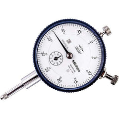 Mitutoyo - 1/2" Range, 0-50 Dial Reading, 0.0005" Graduation Dial Drop Indicator - 57mm Dial, 0.05" Range per Revolution, 0.0005" Accuracy, Revolution Counter - Americas Industrial Supply