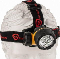 Streamlight - White LED Bulb, 120 Lumens, Hands-free Flashlight - Black, Yellow Plastic Body, 3 AAA Alkaline Batteries Included - Americas Industrial Supply