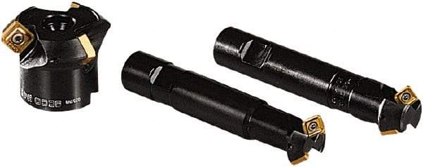 Seco - 45° Lead Angle, 39mm Max Cut Diam, 25mm Min Cut Diam, 7mm Max Depth of Cut, Indexable Chamfer and Angle End Mill - 2 Inserts, SPMX 12T3.. Insert Style, 130mm Overall Length, Straight Shank - Americas Industrial Supply