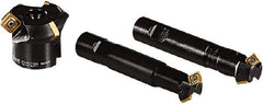 Seco - 45° Lead Angle, 16mm Max Cut Diam, 9mm Min Cut Diam, 4mm Max Depth of Cut, Indexable Chamfer and Angle End Mill - 1 Insert, SPMX 0602.. Insert Style, 80mm Overall Length, Straight Shank - Americas Industrial Supply