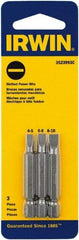 Irwin - 3 Piece, Slotted Handle, Power Bit Set - 0.05 to 1/4" Hex, 1/4" Hex Drive - Americas Industrial Supply