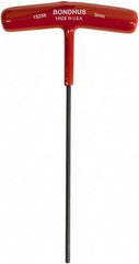 Bondhus - 3mm Hex, T-Handle Cushion Grip, Hex Key - 152mm OAL, Metric System of Measurement - Americas Industrial Supply