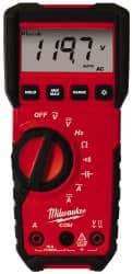 Milwaukee Tool - 2216-20, CAT III, 600 VAC/VDC, Digital True RMS Auto Ranging Multimeter - 40 mOhm, Measures Voltage, Capacitance, Current, Frequency, Resistance - Americas Industrial Supply