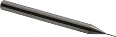 Accupro - 0.015", 0.045" LOC, 1/8" Shank Diam, 1-1/2" OAL, 4 Flute, Solid Carbide Square End Mill - Single End, Uncoated, Spiral Flute, 30° Helix, Centercutting - Americas Industrial Supply