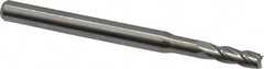 Accupro - 0.095", 0.285" LOC, 1/8" Shank Diam, 1-1/2" OAL, 4 Flute, Solid Carbide Square End Mill - Single End, Uncoated, Spiral Flute, 30° Helix, Centercutting, Series Miniature - Americas Industrial Supply