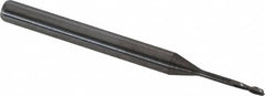 Accupro - 0.04", 0.12" LOC, 1/8" Shank Diam, 1-1/2" OAL, 2 Flute, Solid Carbide Square End Mill - Single End, Uncoated, Spiral Flute, 30° Helix, Centercutting, Series Miniature - Americas Industrial Supply