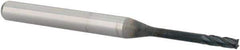 Accupro - 0.06", 0.18" LOC, 1/8" Shank Diam, 1-1/2" OAL, 4 Flute, Solid Carbide Square End Mill - Single End, AlTiN Finish, Spiral Flute, 30° Helix, Centercutting, Series Miniature - Americas Industrial Supply